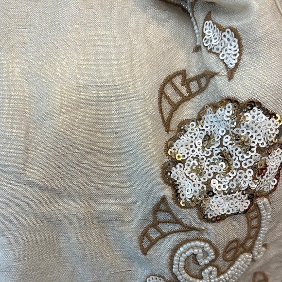 Boston Proper Women’s High Waist Embroidered Shorts Sz 8 Sequins Bohemian - Picture 11 of 13